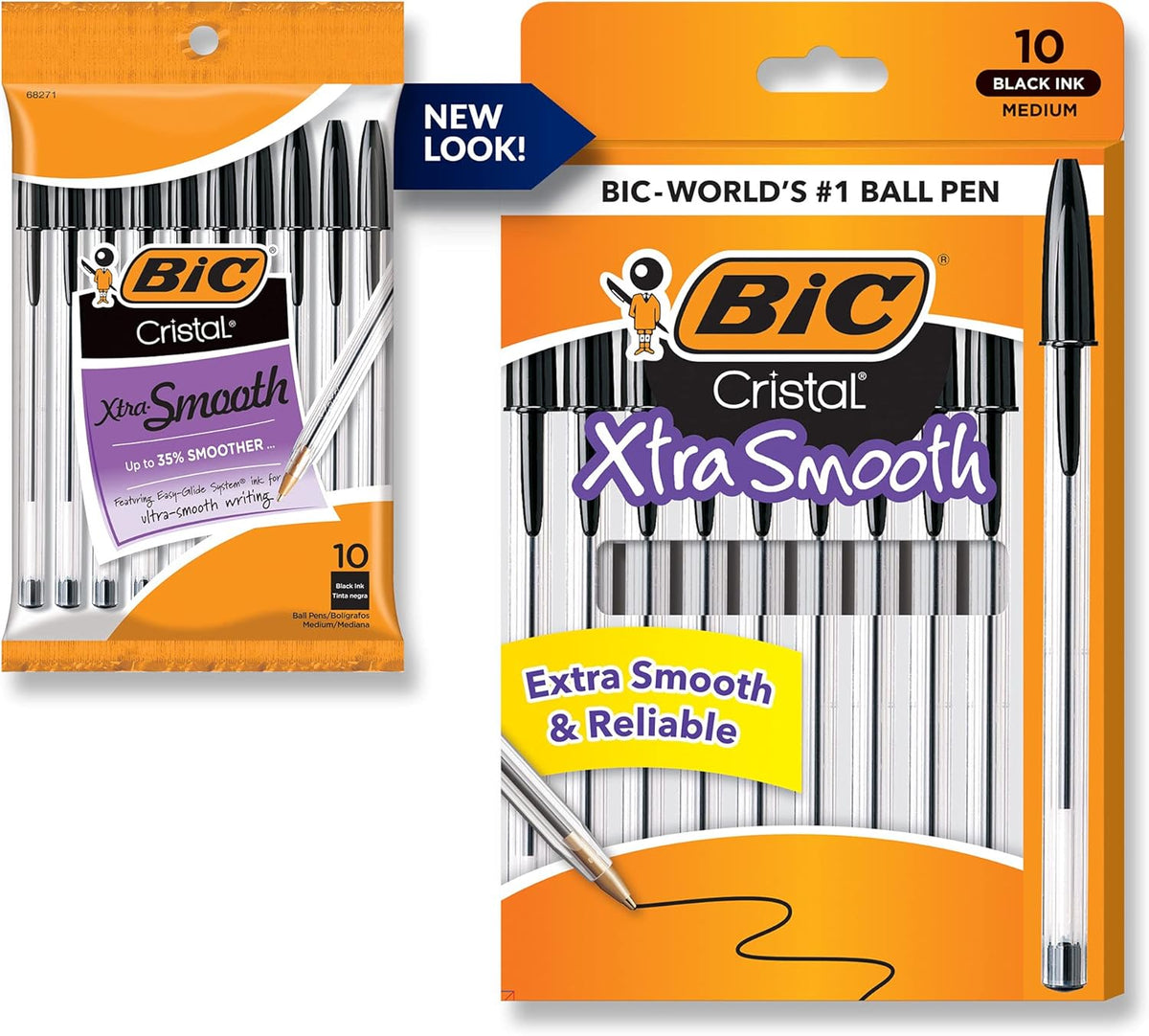 BIC Cristal Xtra Smooth Ballpoint Pen, Medium Point (1.0mm)