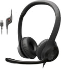 Logitech H390 Wired Headset for PC Laptop, Stereo Headphones with Noise Cancellaing Mic