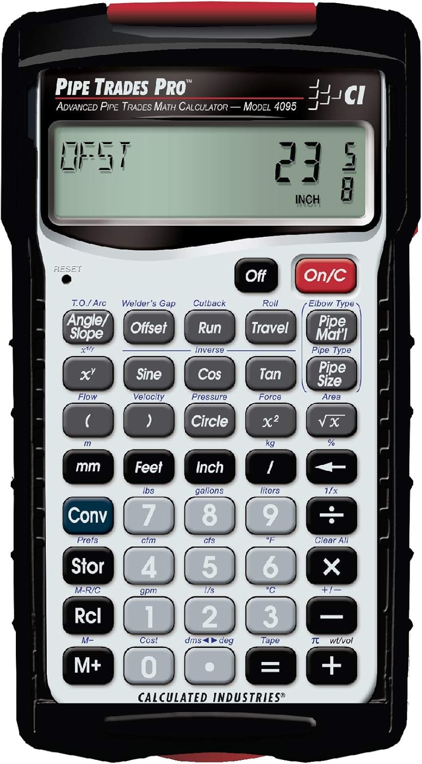 Calculated Industries 4095 Pipe Trades Pro Advanced Pipe Layout and Design Math Calculator