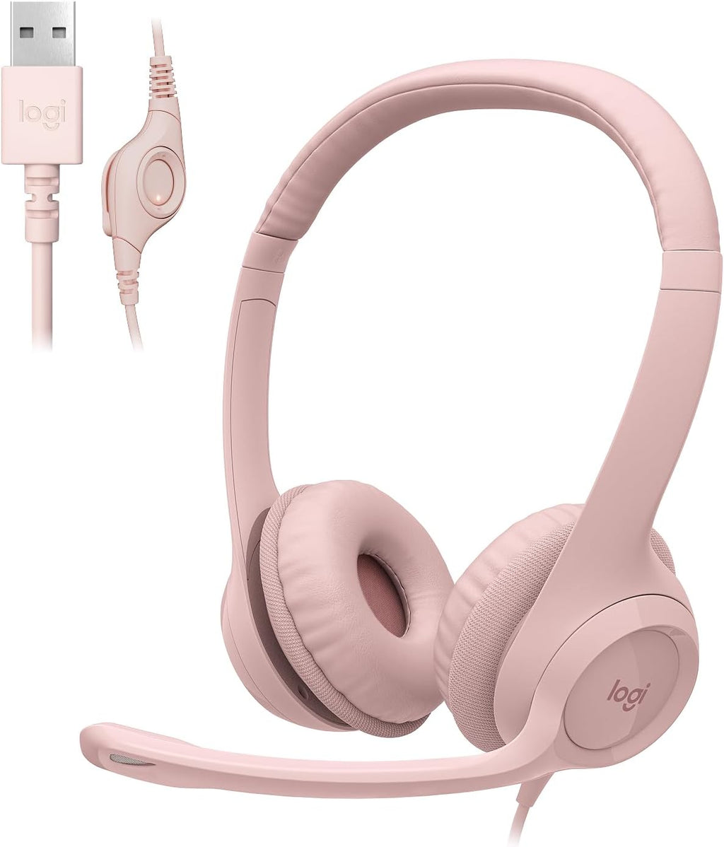 Logitech H390 Wired Headset for PC Laptop, Stereo Headphones with Noise Cancellaing Mic