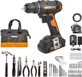 WORX Cordless Drill Driver, 20V 3/8 Inch 84-Piece Kit