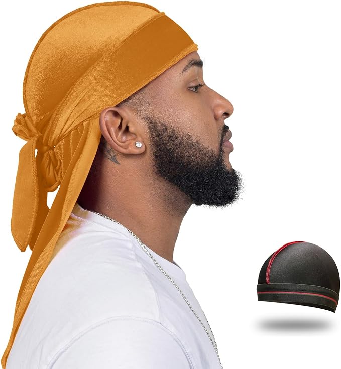 Velvet Durag for Men Wave Cap Velvet Dorag for Men, Women 360 Wave
