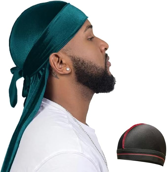 Velvet Durag for Men Wave Cap Velvet Dorag for Men, Women 360 Wave