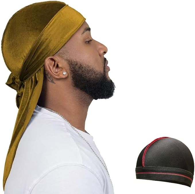 Velvet Durag for Men Wave Cap Velvet Dorag for Men, Women 360 Wave