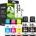 31 Ink 32XL Black Ink Bottle Set Compatible with HP 31 32XL Ink