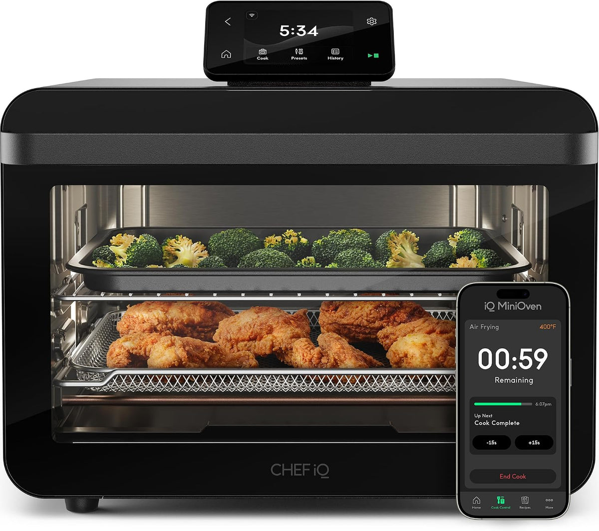 CHEF iQ Mini Oven Smart Toaster Oven Air Fryer  Combo, 11-In-1 Countertop Convection Oven