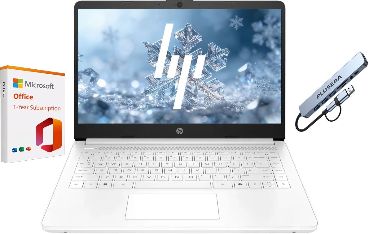 HP 14" Business & Home Laptop with 1-Year Microsoft Office 365, 16GB